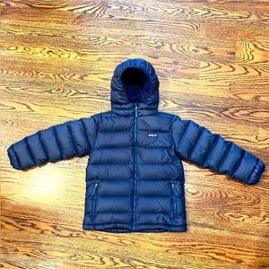 Kids' Patagonia Hi-Loft Down Sweater Hoody - Navy - Size M